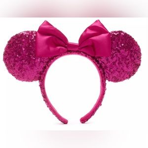 Disney Parks Hot Pink Magenta Sparkling Minnie Ears